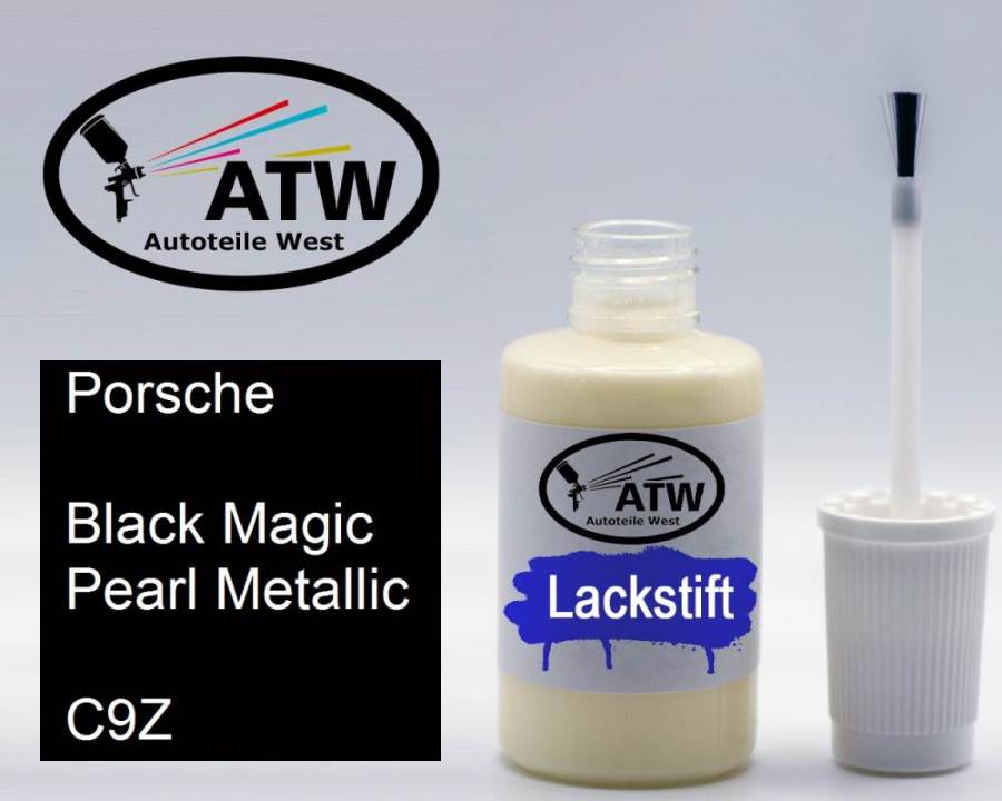 Porsche, Black Magic Pearl Metallic, C9Z: 20ml Lackstift, von ATW Autoteile West.